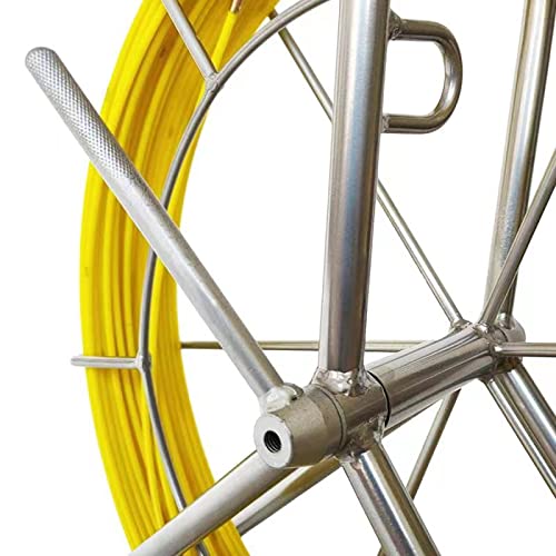 Fiberglass Rod 100m, 4.5mm Diameter with Steel Reel - Fishing Pole, Stainless Steel 304 Wheel & Sled Accessories - Perfect for Ice Fishing, Outdoor Sports & DIY Projects