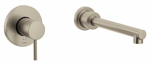 Moen WT391BN Brushed Nickel 1-Handle Wall Mount Tub Filler Trim - Perfect for Bathroom Renovations & Modern Spa-Like Showers
