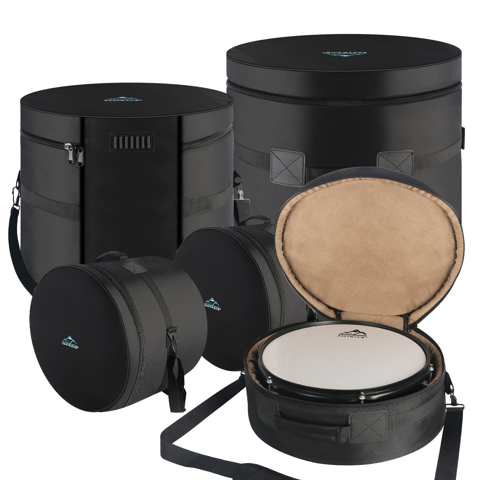 EASTROCK 5-Piece Drum Bag Set - Protective Covers for 12
