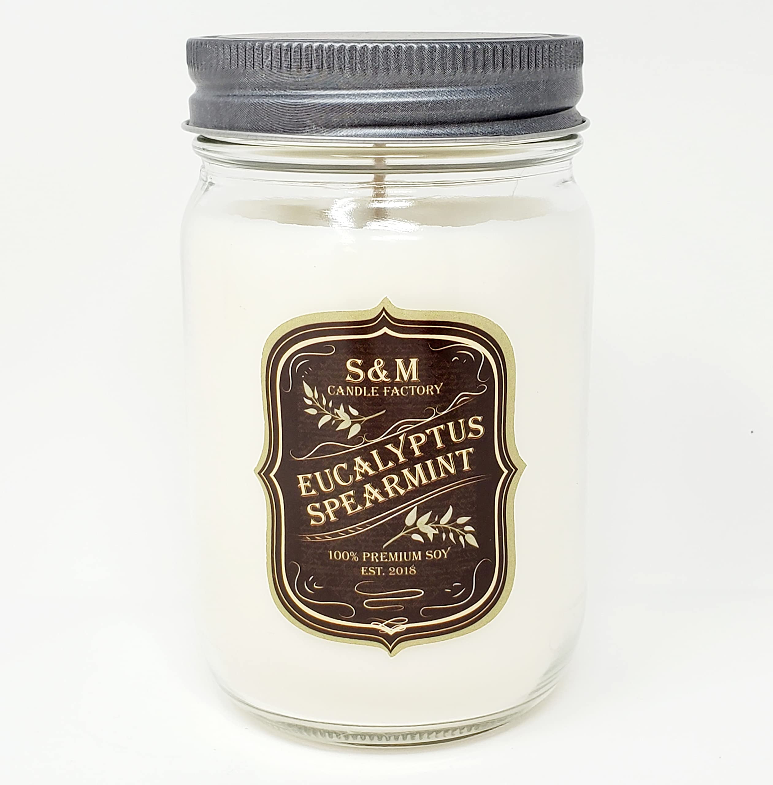 All Natural Premium Soy & Coconut Wax Candle 14oz - Eucalyptus Spearmint Scent | Eco-Friendly, Long-Lasting | Perfect for Home, Spa & Relaxation