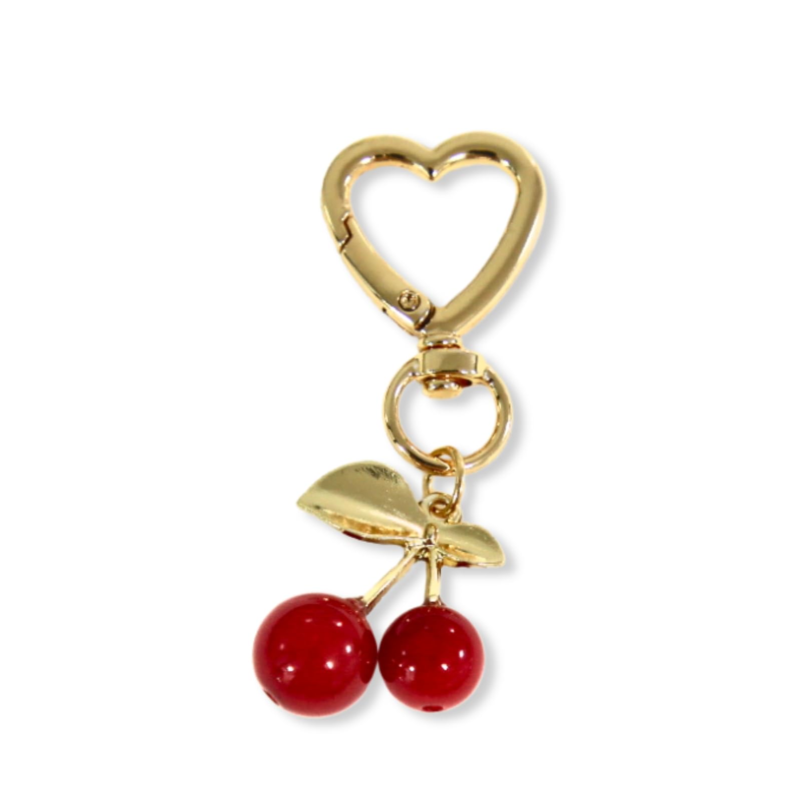 Cute Cherry Keychain - Red Heart Y2K Aesthetic Keyring for Women | Bag, Purse & Backpack Accessories | Perfect Gift & Fashion Decor for Everyday Use