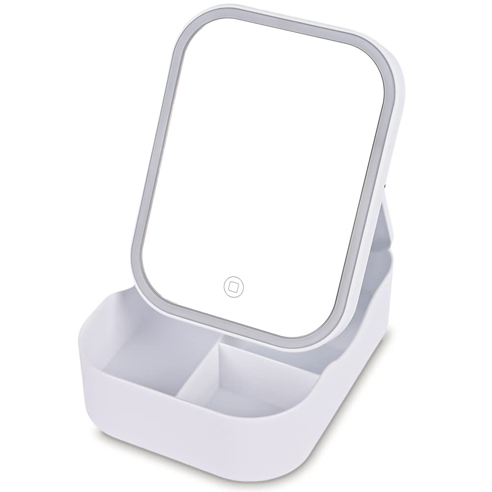 Ochine Professional Makeup Case with LED Lighted Mirror - Portable Cosmetic Organizer Bag for Women & Girls, Travel Makeup Train Case with Touch Control Design, Perfect for Travel, Home, Salon & Jewelry Storage