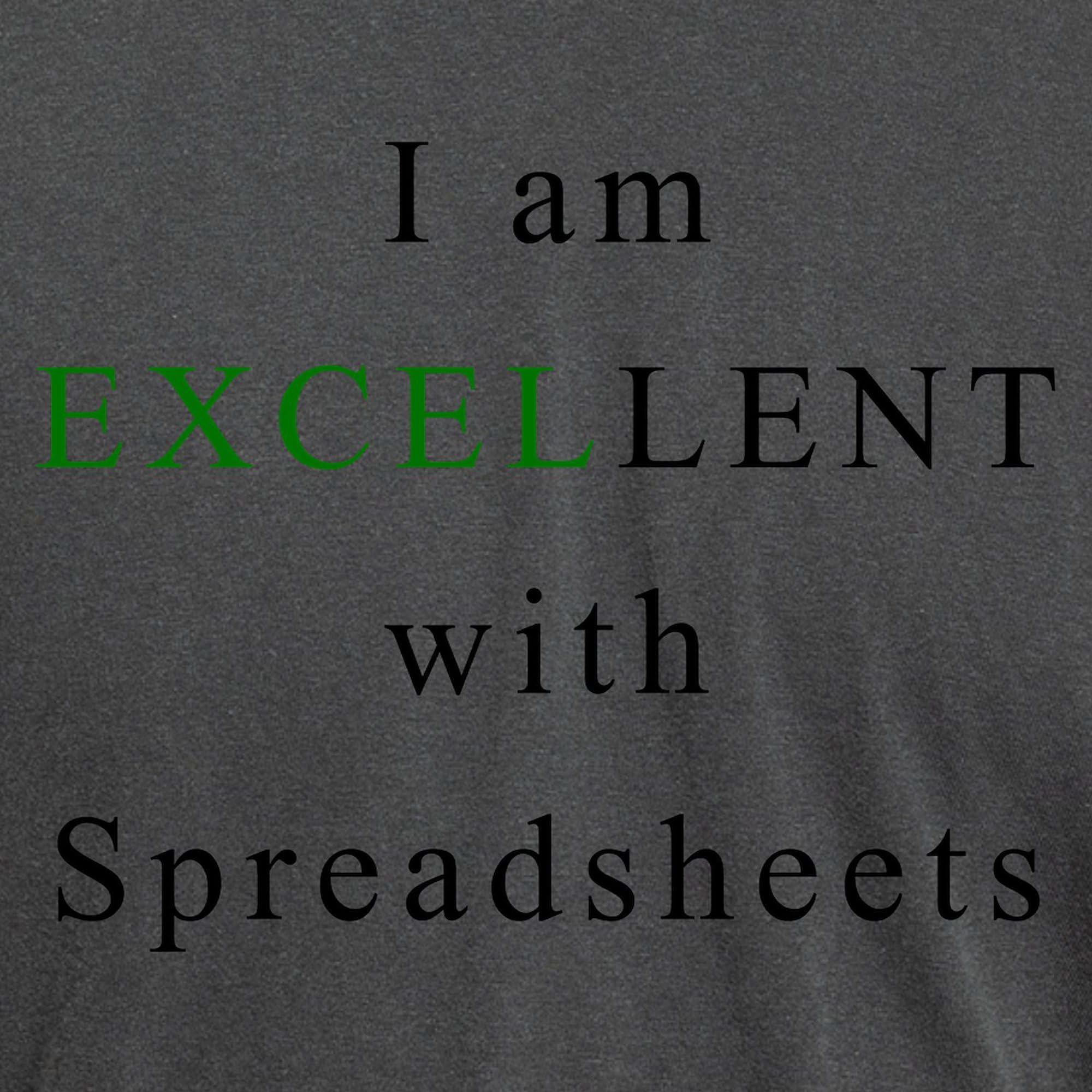 Excellent Spreadsheets T-Shirt for Men - Comfort Colors Charcoal Tee - Perfect for Office, Casual Wear & Gifts