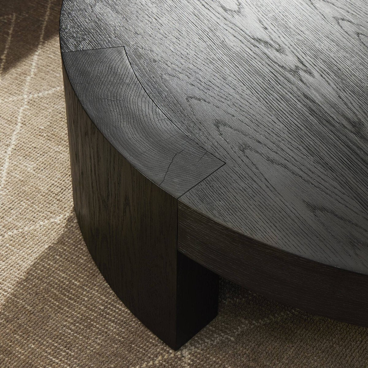Modern Andy Coffee Table - Charcoal Oak Veneer Finish - Compact Size for Small Spaces - Perfect for Living Rooms, Apartments & Offices
