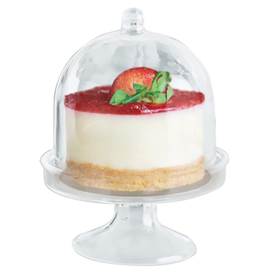 5-Pack Clear Plastic Mini Cake Plates with Stand and Dome Cover - Perfect for Dessert Displays, Party Serving, and Bakery Storage