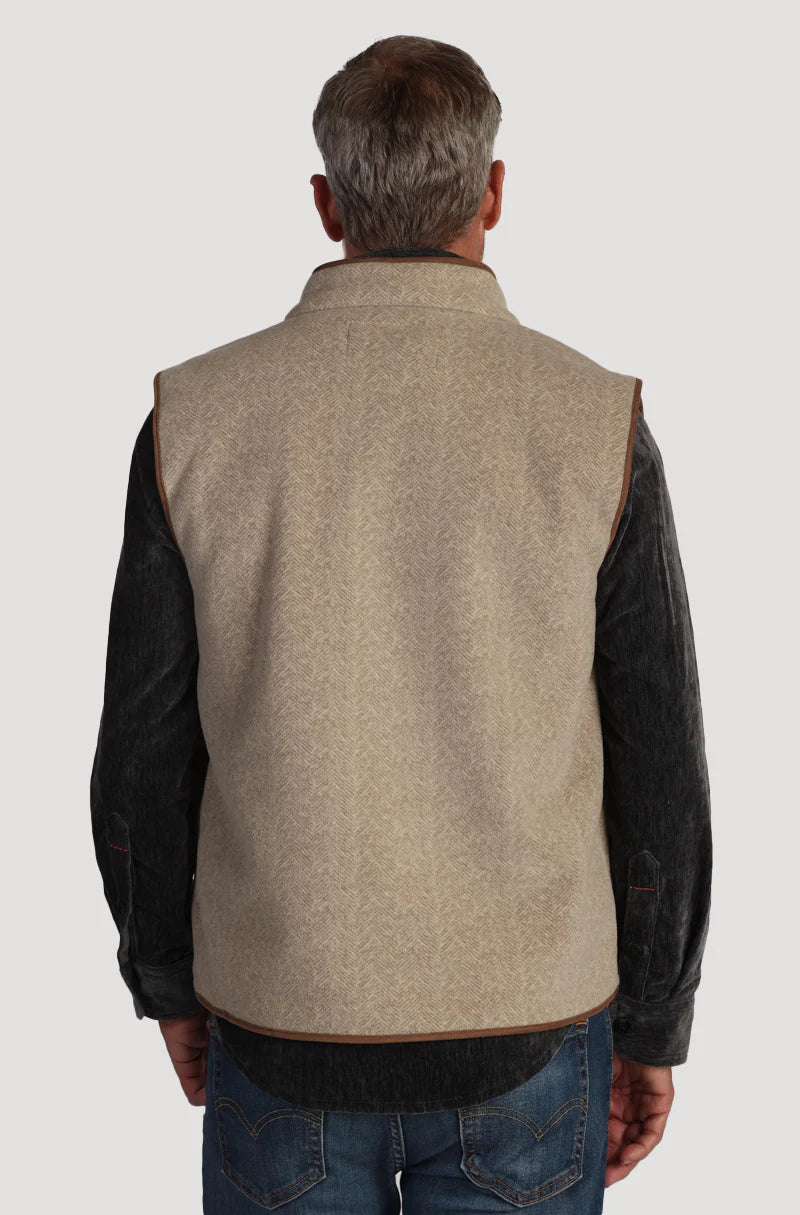 TRUE GRIT Herringbone Fleece Vest for Men & Women - Warm & Stylish Outdoor Layering for Hiking, Camping & Casual Wear