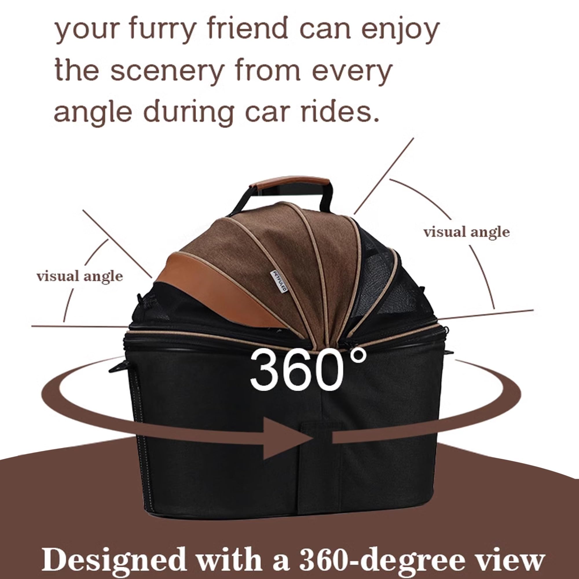Foldable Handheld Canvas Pet Carrier Bag - Large Capacity Bicycle Backseat & Car Travel Bag for Dogs & Cats, Durable Polyester Fabric, Multi-Functional (Carry, Hand-Carry, Cross-Body) - Perfect for Road Trips, Cycling Adventures & Outdoor Activities