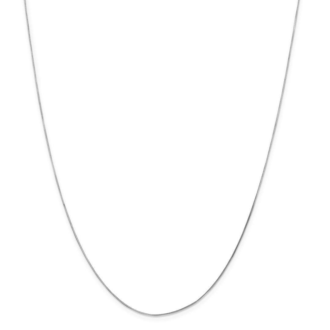 14K White Gold 24 Inch 0.5mm Octagonal Snake Chain Necklace with Pendant - Elegant Fine Jewelry for Women, Perfect Gift for Her - Ideal for Weddings, Anniversaries and Special Occasions