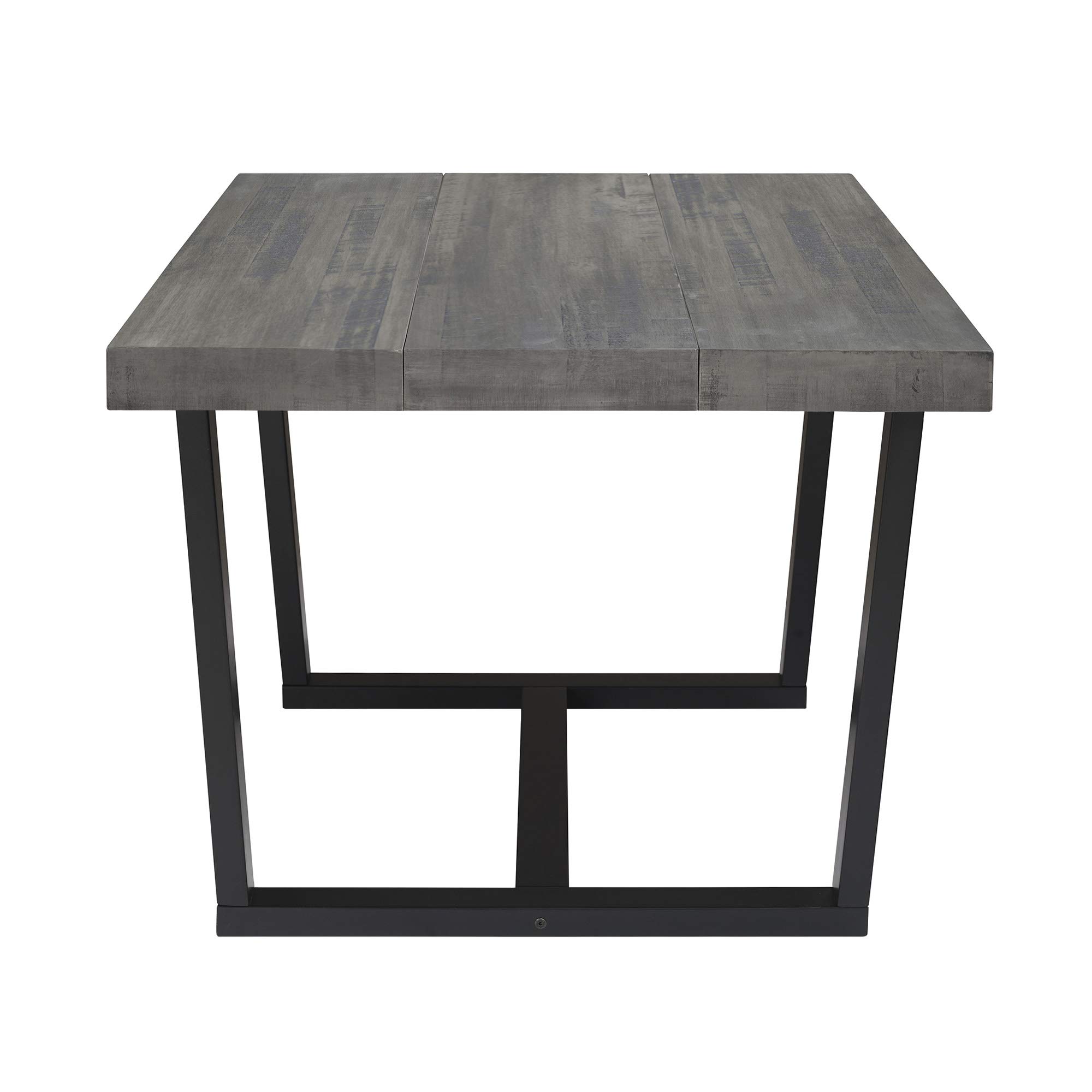 Walker Edison Andre Modern Solid Wood Dining Table, 52 Inch, Grey - Perfect for Kitchen, Dining Room, and Small Space Homes