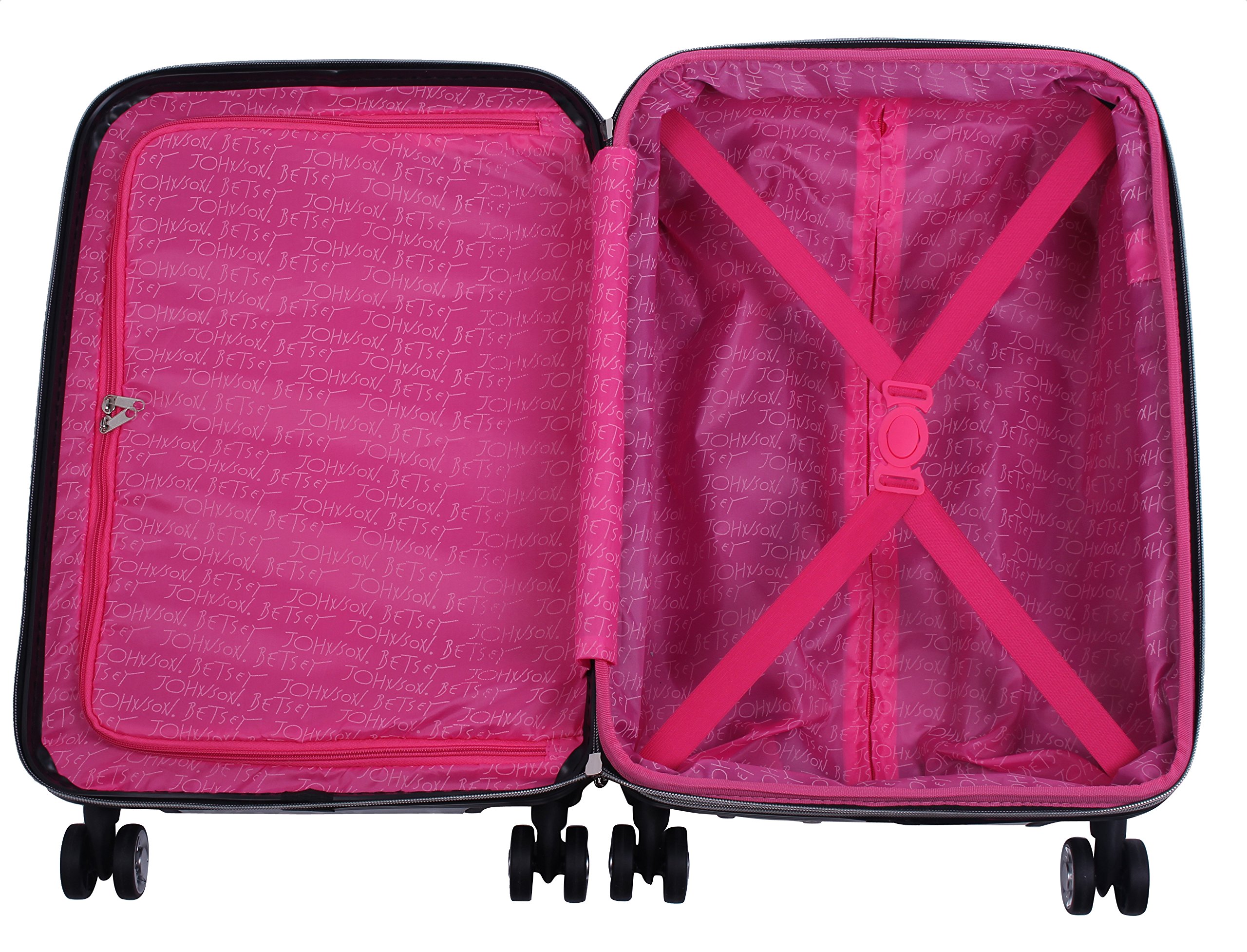Betsey Johnson 30 Inch Expandable Hardside Luggage - Lightweight ABS+PC Checked Suitcase with 8 Spinner Wheels & Scratch Resistant Design | Perfect for Air Travel, Business Trips & Vacation Getaways
