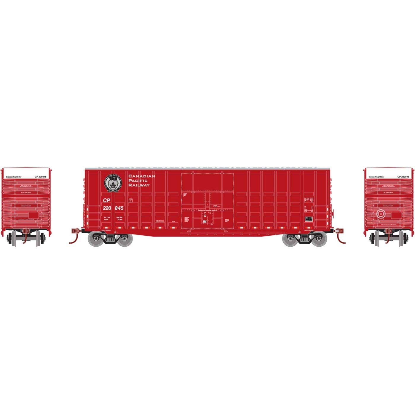Roundhouse CPR 50' Waffle Boxcar #220845 - HO Scale Model Train Car for Collectors & Railroad Enthusiasts - Perfect for Model Train Layouts & Displays