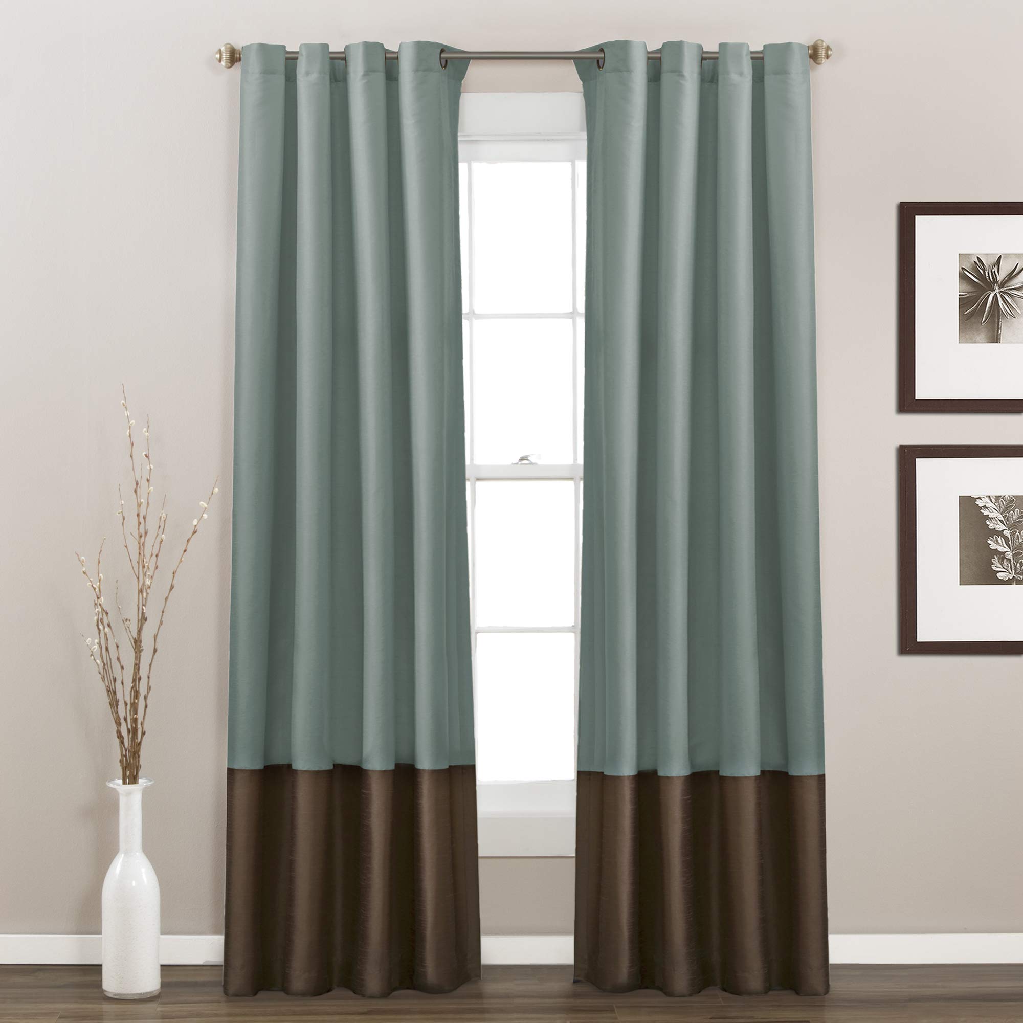 Lush Decor White Gray Prima Window Curtains - 54x84 Inch for Living Room & Bedroom