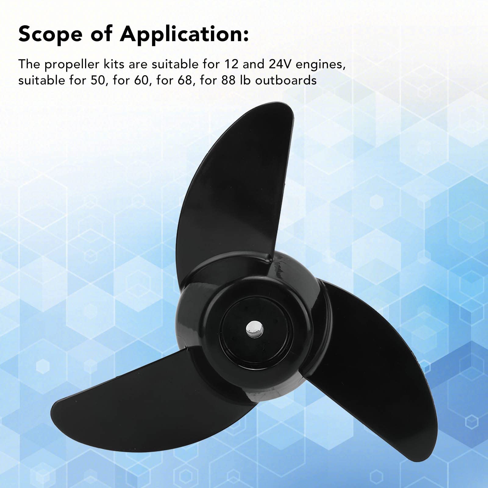 3-Blade Electric Boat Propeller for 12V/24V Engines - High Performance Marine Thruster for Small Boats & Fishing | Perfect for Trolling Motors, Pontoon Boats & Water Sports