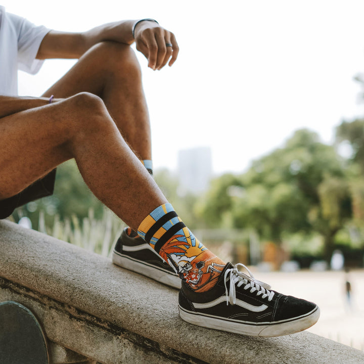 American Socks Signature Summer Paradise Mid High Socks - Breathable Cotton Crew Socks for Men & Women - Perfect for Outdoor Activities, Sports & Casual Wear
