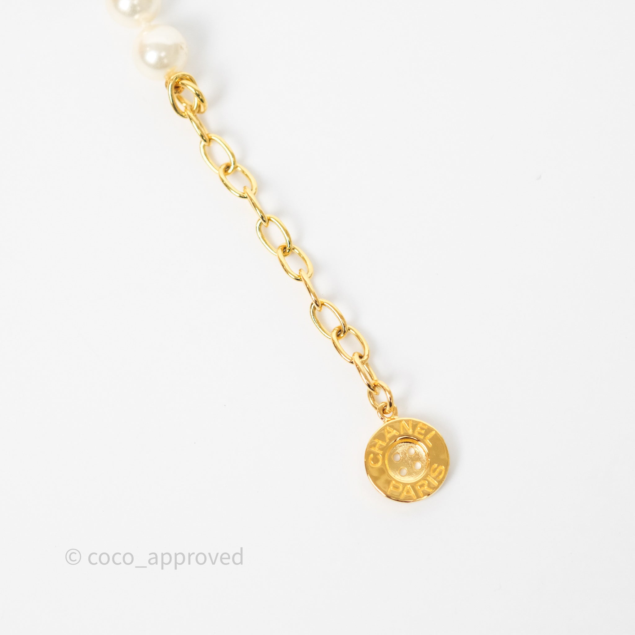 Chanel CC Pearl Long Necklace in Gold Tone - Elegant Fashion Jewelry for Women | Perfect for Parties, Weddings & Special Occasions