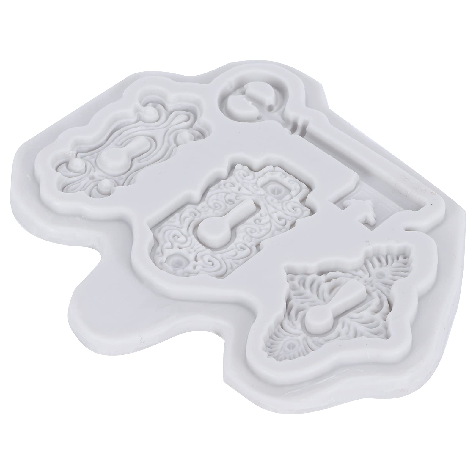 Premium Silicone Cake Keyhole Key Pattern Mold - DIY Fondant Chocolate Baking Decorating Tool for Homemade Cakes (Gray) | Perfect for Birthday, Wedding & Party Dessert Decoration