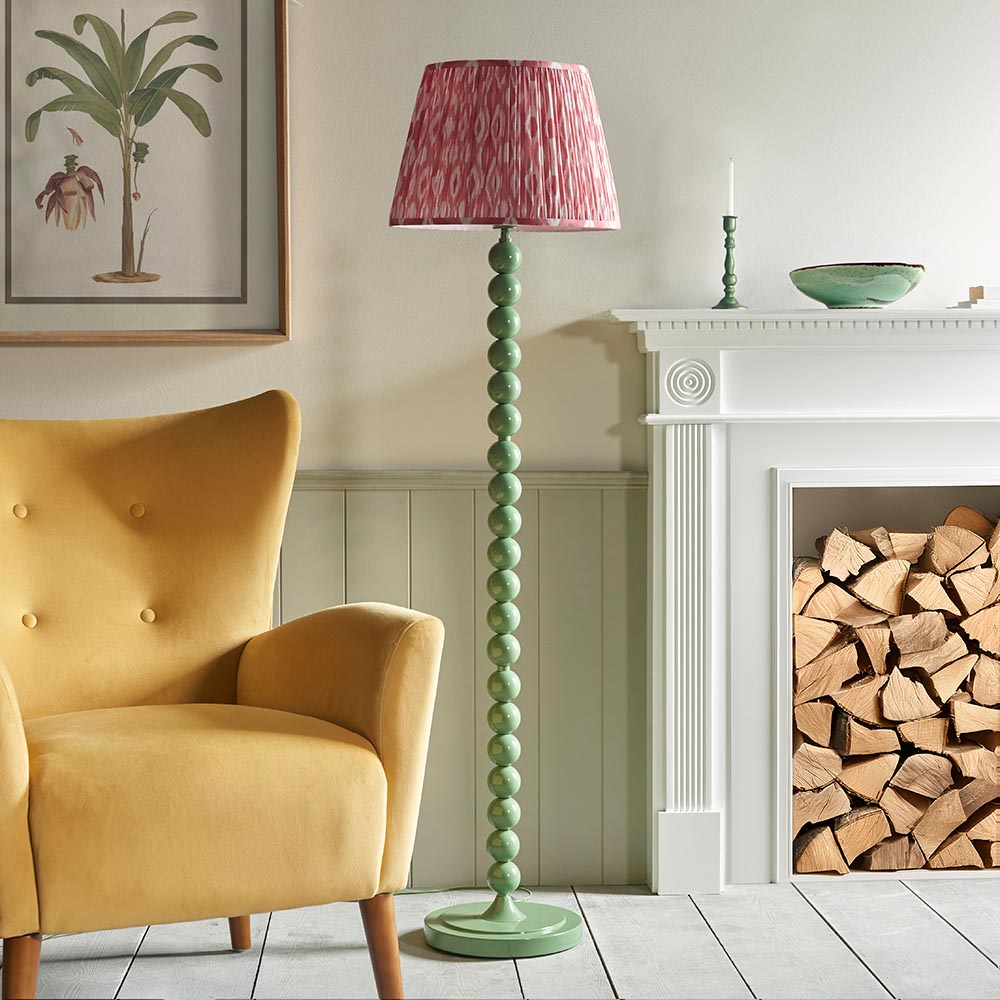 Auralis Ikat Floor Lamp with E27 Socket - Modern Handwoven Design for Living Room, Bedroom & Office Lighting