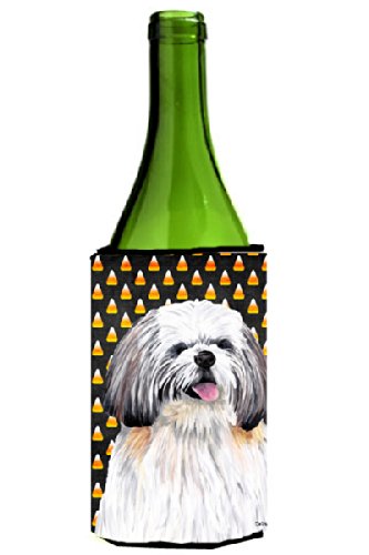 Shih Tzu Candy Corn Halloween Wine Bottle Hugger - Adorable Dog-Themed Bottle Holder for Halloween Parties & Home Decor