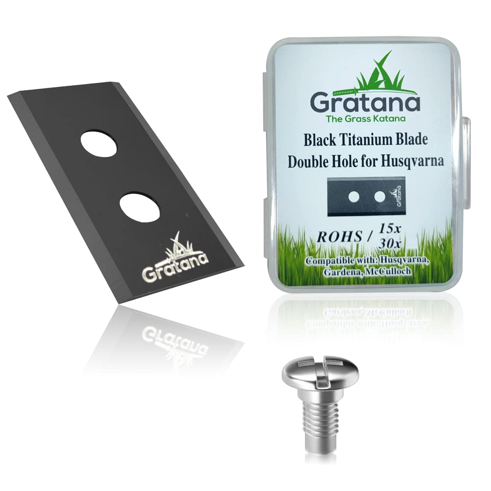 Husqvarna Robotic Lawn Mower Replacement Blades - 15 Pack Double Hole Design | Compatible with Gardena, McCulloch & Models 315 430 435 450 | Durable Robot Lawn Mower Accessories for Effortless Yard Maintenance