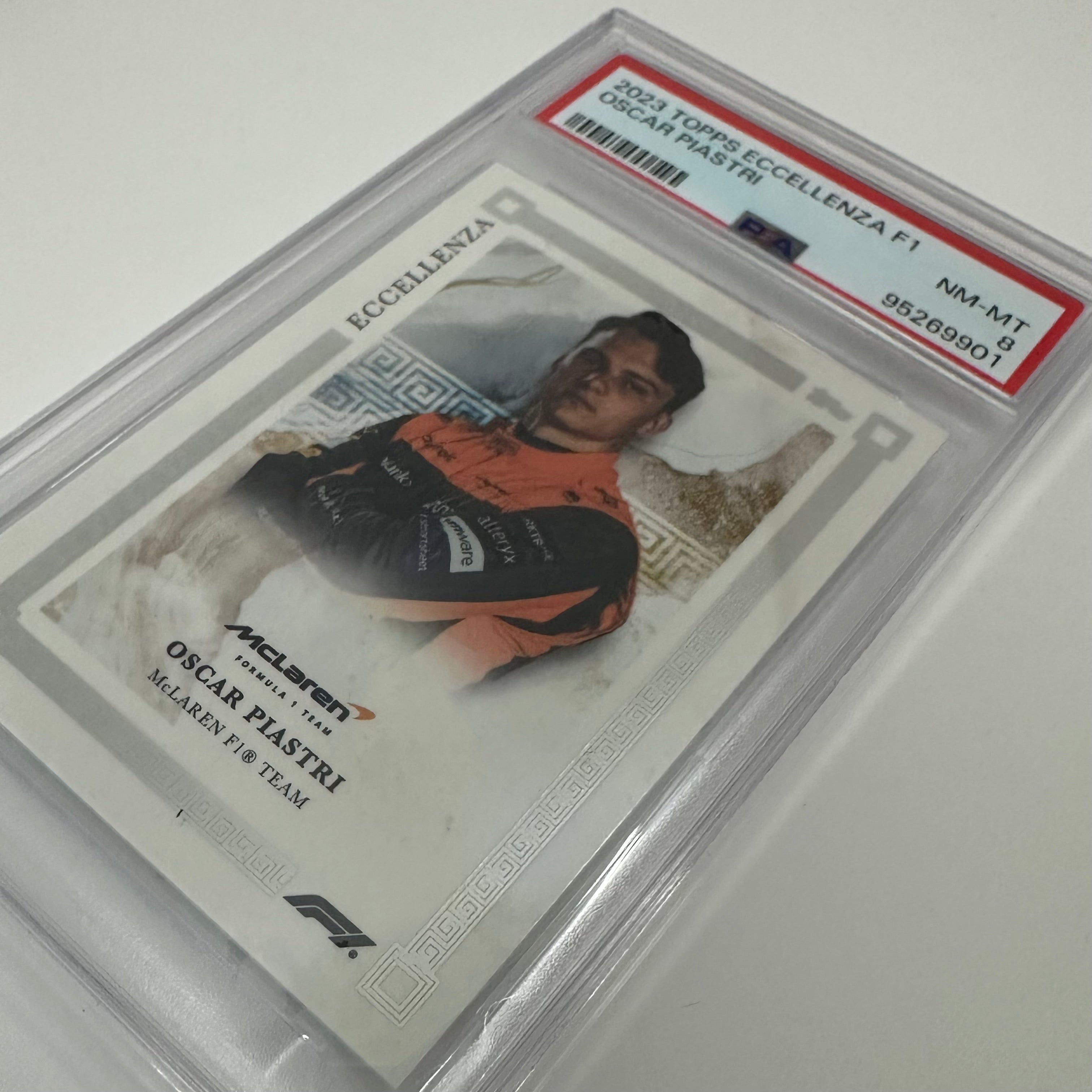 2023 Topps Eccellenza F1 Oscar Piastri PSA 8 Graded Racing Card - Perfect for F1 Collectors and Motorsport Memorabilia Enthusiasts