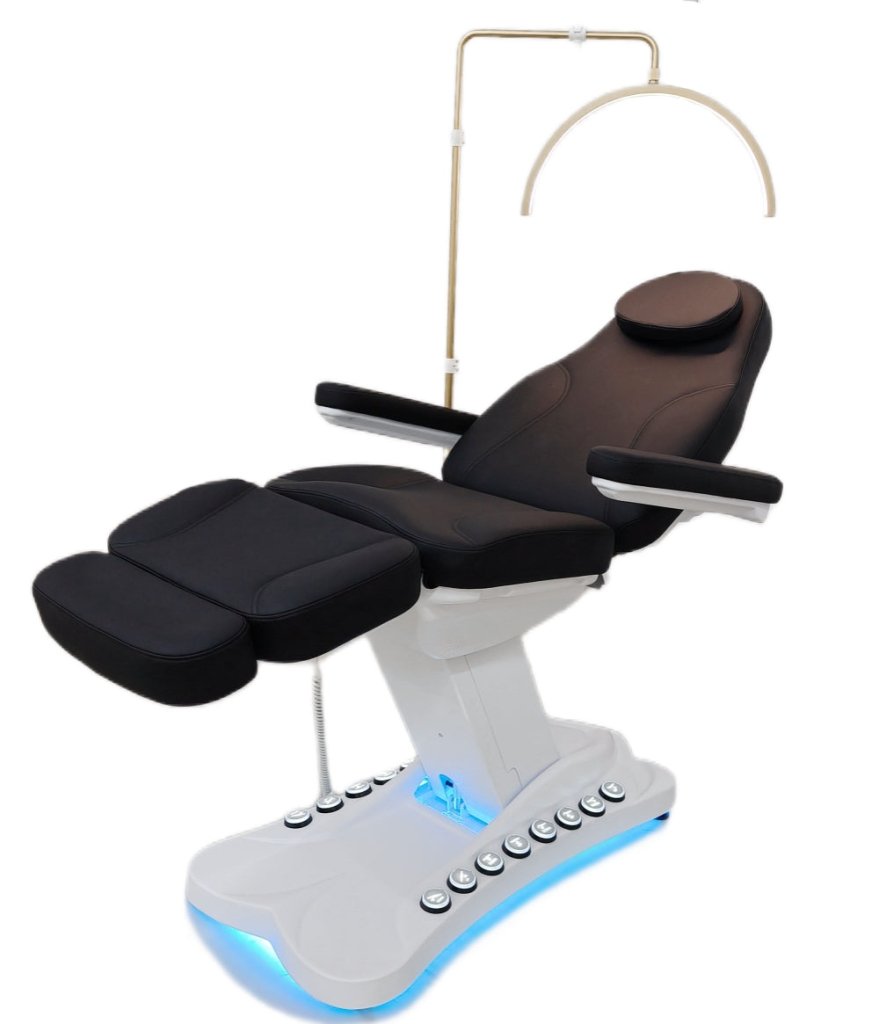 Greenlife Graceful 4 Motor Electric Facial Bed with Silicone Leather - Professional Beauty & Eyelash Extension Chair for Medi Spa & Salon - Perfect for Facial Treatments, Massage Therapy, and Cosmetic Procedures