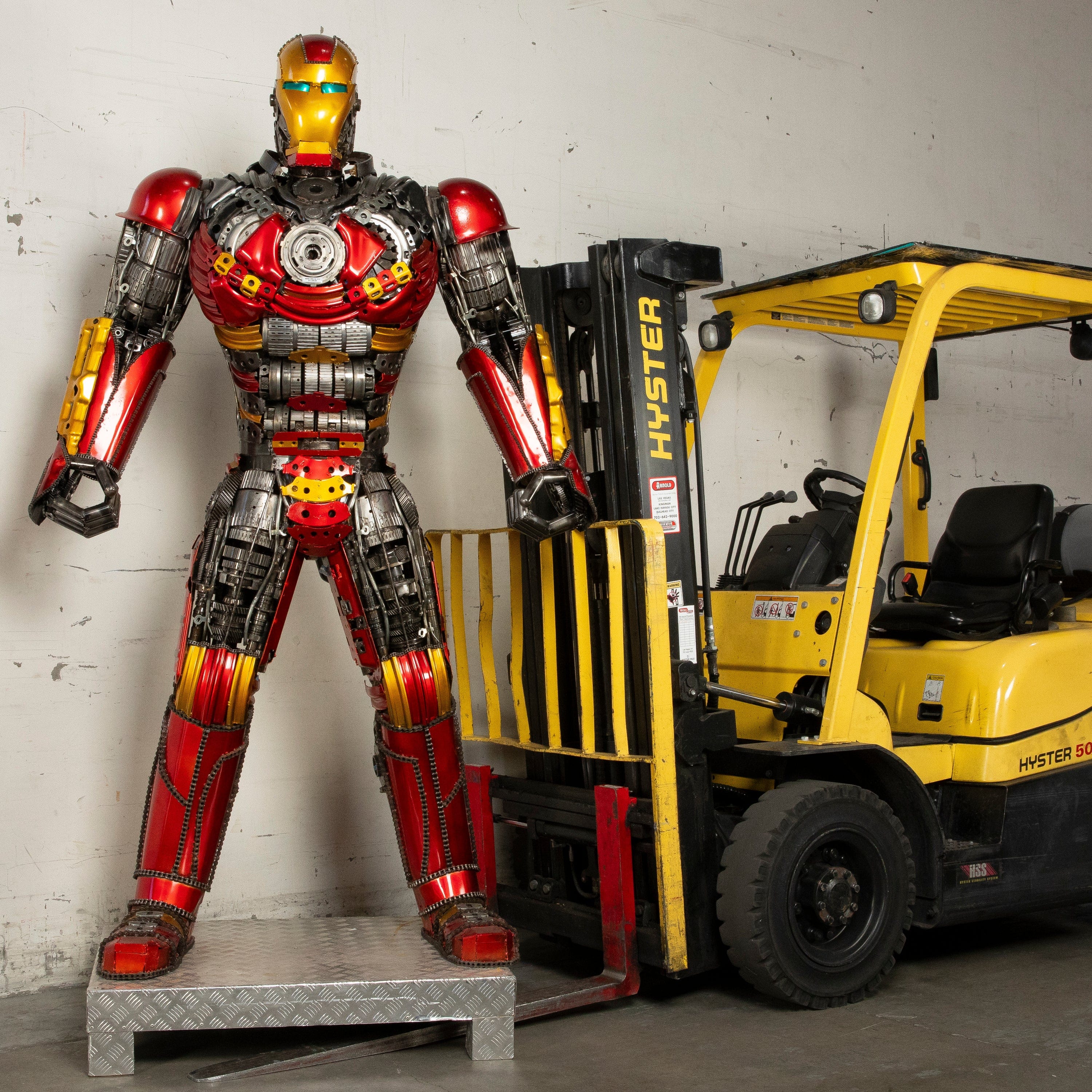 91 Iron Man Inspired Recycled Metal Wall Art Sculpture - Superhero Home Decor for Marvel Fans, Man Cave & Office Display