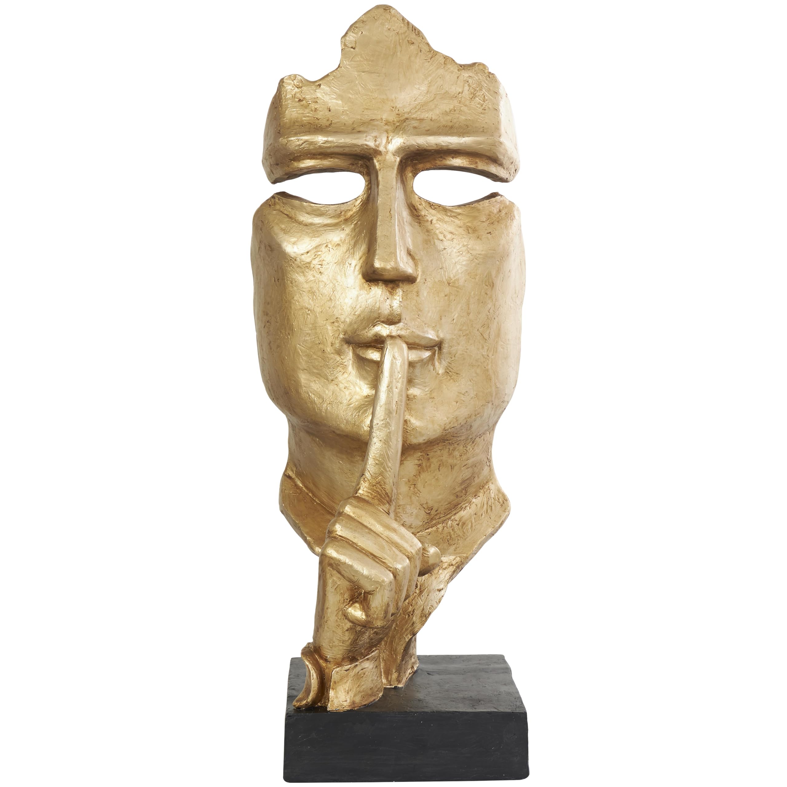 Deco 79 Large Gold Polystone Face Sculpture - 14