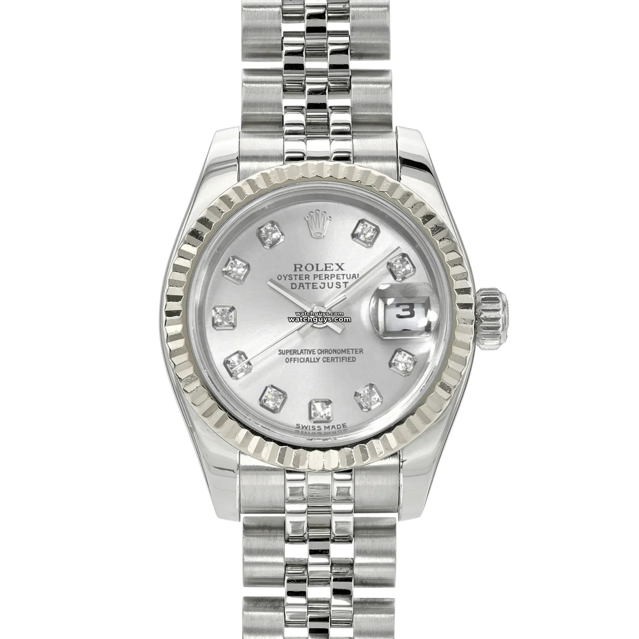 Rolex Datejust 179174 Women's Watch - 26mm Silver Stainless Steel Case with Diamond Bezel - Luxury Dress Watch for Business & Formal Occasions