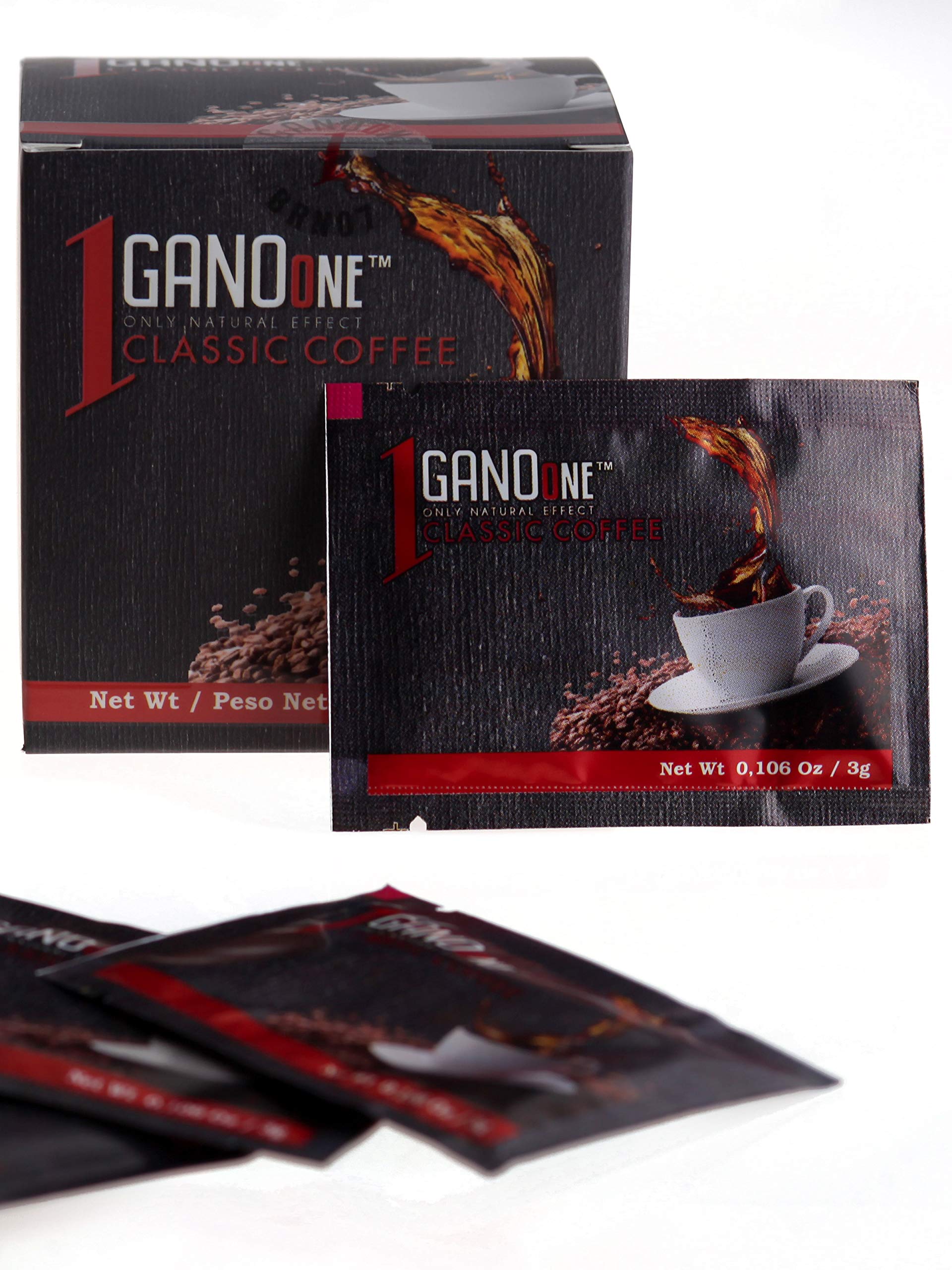 10 Boxes GanoOne Classic Reishi Mushroom Instant Coffee with Organic Ganoderma Extract - 20 Single-Serve Sachets - Immune Support & Energy Boost - Perfect for Office, Travel & Home Use