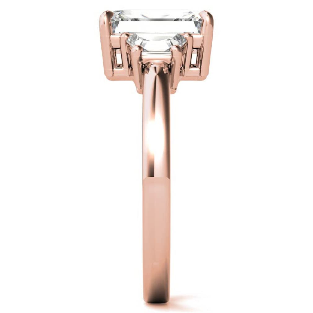 10K Solid Rose Gold Handmade Engagement Ring - 2.0 CT Emerald Cut Moissanite Diamond Solitaire Wedding Band for Women - Perfect for Proposals, Anniversaries & Bridal Jewelry Gifts
