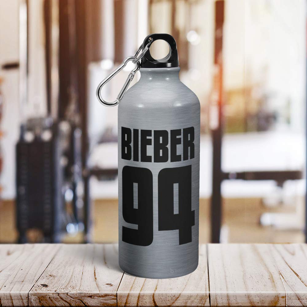 Tee Mafia® Silver Stainless Steel Water Bottle | Justin Bieber Inspired Music Theme | 600ml Leakproof Insulated Bottle | Perfect for Concerts, Gym & School | Multicolor Printed Singer Design