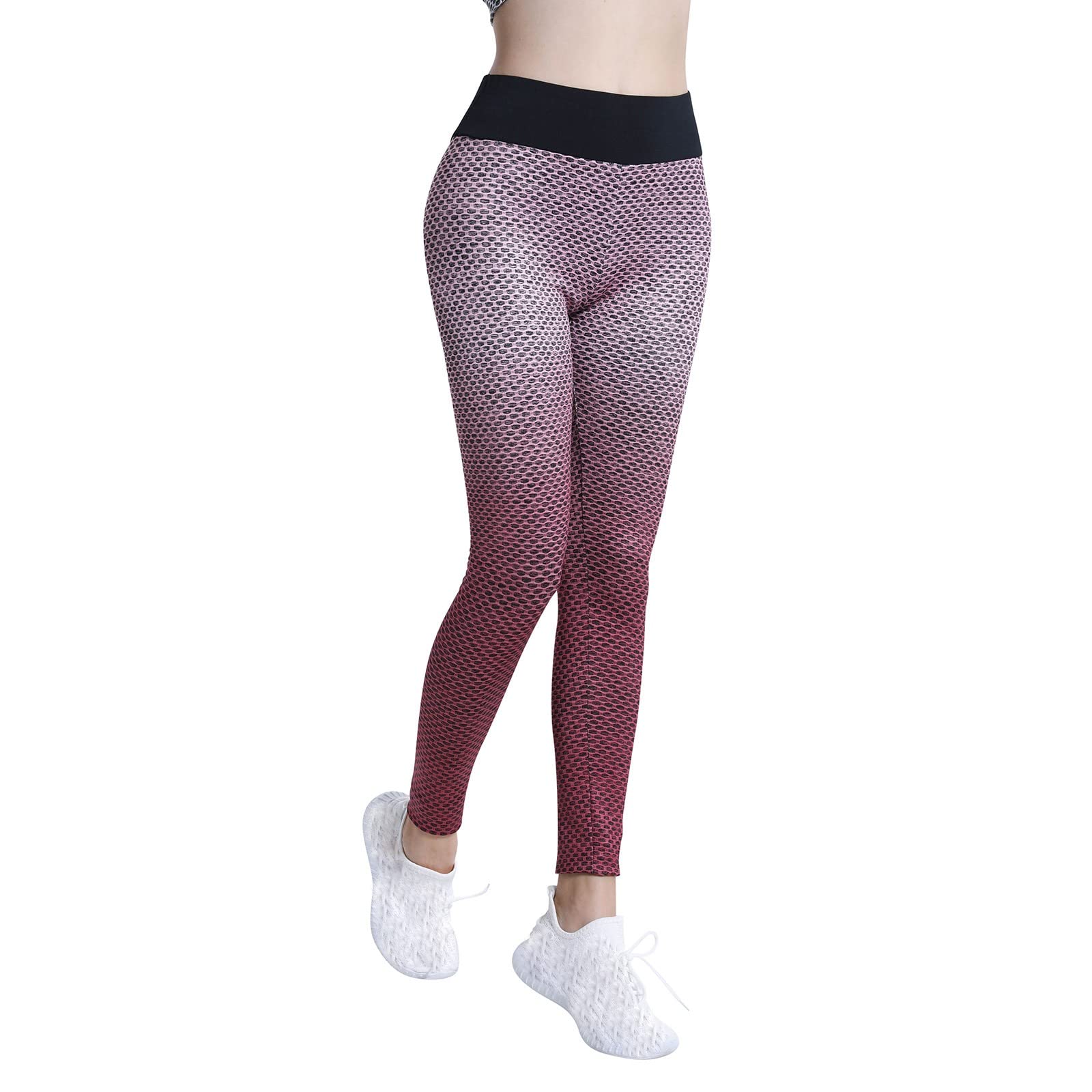 High Waist Workout Leggings for Women - Stretchy Running Yoga Pants with Gradient Design for Fitness, Gym & Lounge Wear