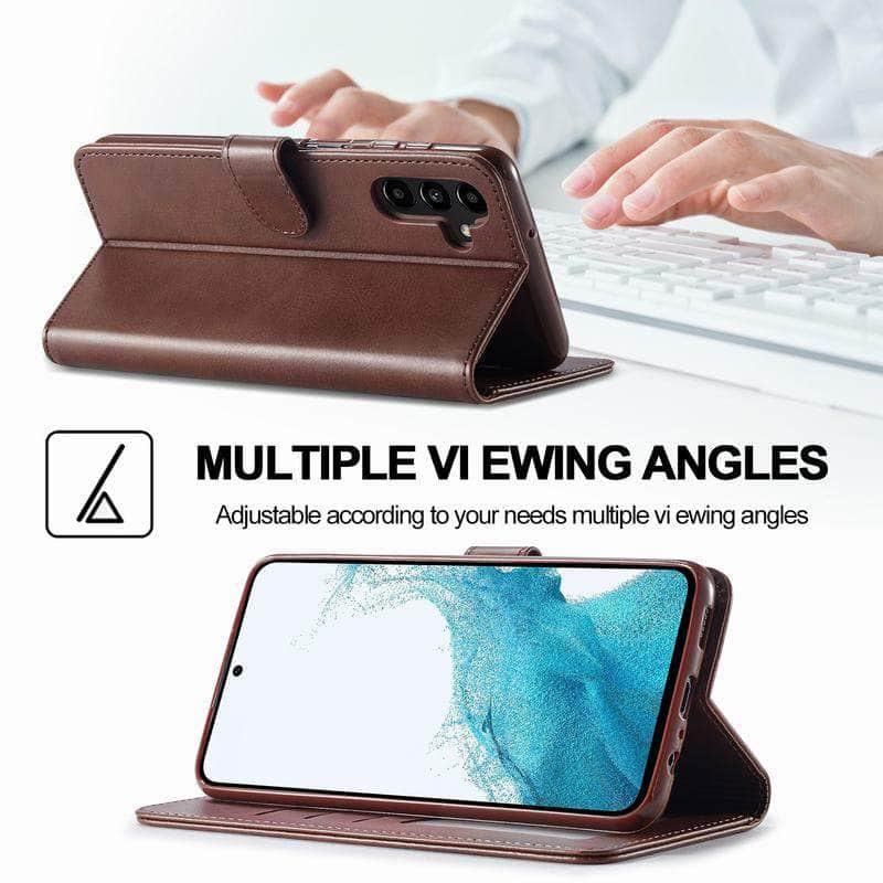 Samsung Galaxy S23 FE Flip Magnetic Wallet Case - Slim Protective Cover with Card Holder & Stand Feature for Everyday Use & Travel