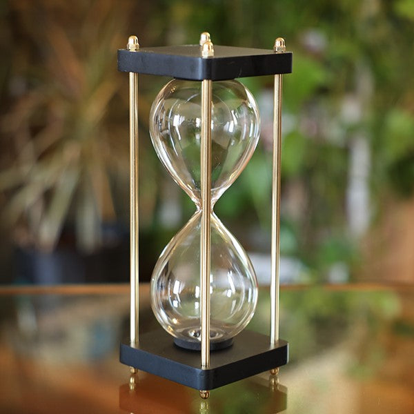 Elegant Black Square Hourglass Urn with Gold Spindles - Perfect for Home Decor, Memorial Keepsake & Gift for Loved Ones