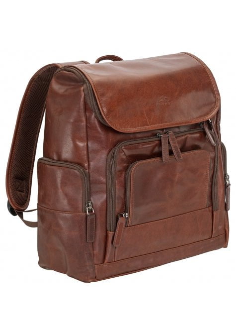 Mancini Buffalo Collection Genuine Leather Backpack for 15.6 Inch Laptop & Tablet - Stylish Durable Work Bag for Business Travel, College & Commuting