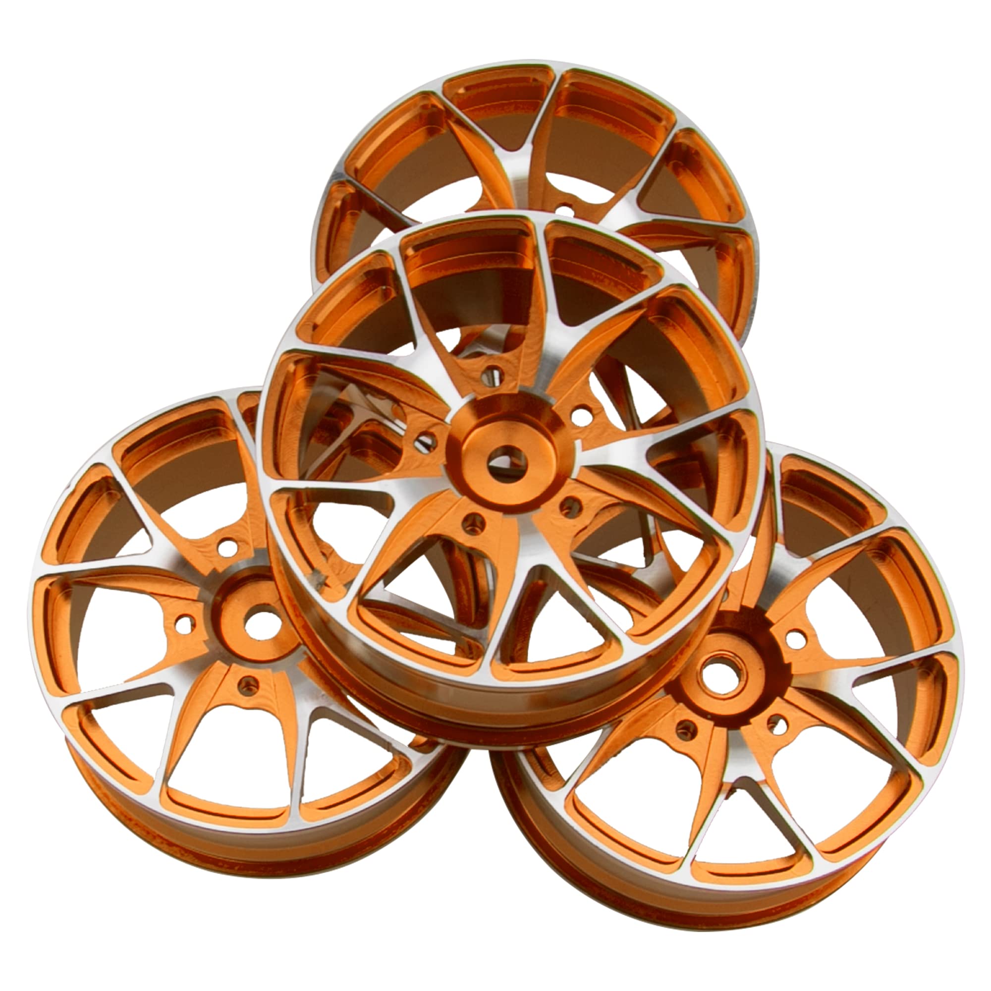 ShareGoo 12mm Hex Metal Wheel Rims for 1/10 RC Drift & On-Road Racing - Compatible with HSP, Tamiya, Kyosho, RedCat, Sakura, WLtoys - Golden (Perfect for Touring Cars & Competitive RC Drifting)