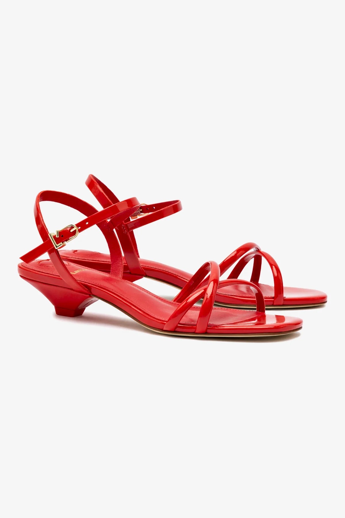 Charlotte Women's Sandals in Scarlet Patent Leather – Stylish & Comfortable Dress Sandals for Summer, Parties & Casual Outings