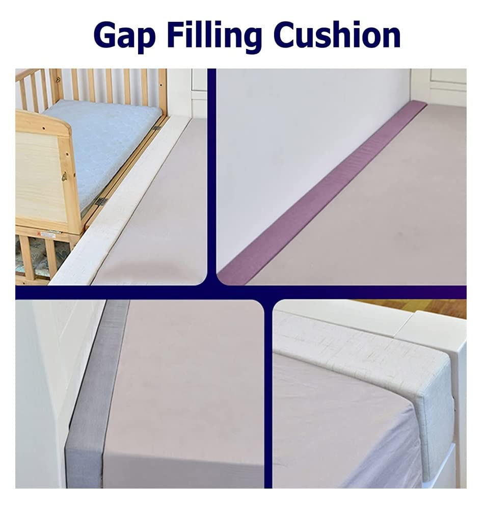Bed Gap Filler Pillow - 20x8x200cm Beige Wedge Pillow for Mattress Support, Sofa Cushion & Headboard Gap Filler - Perfect for Bedroom, Living Room & Dorm Use to Prevent Items from Falling Behind Furniture