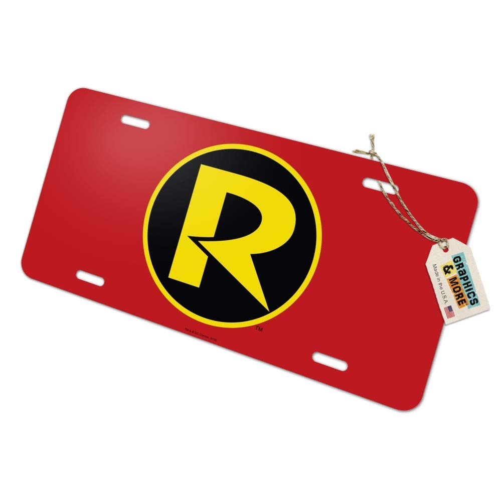 Batman & Robin Logo Novelty Metal Vanity License Plate - Custom Car Decor, Motorcycle Accessory, Man Cave Wall Art, Gift for DC Comics Fans