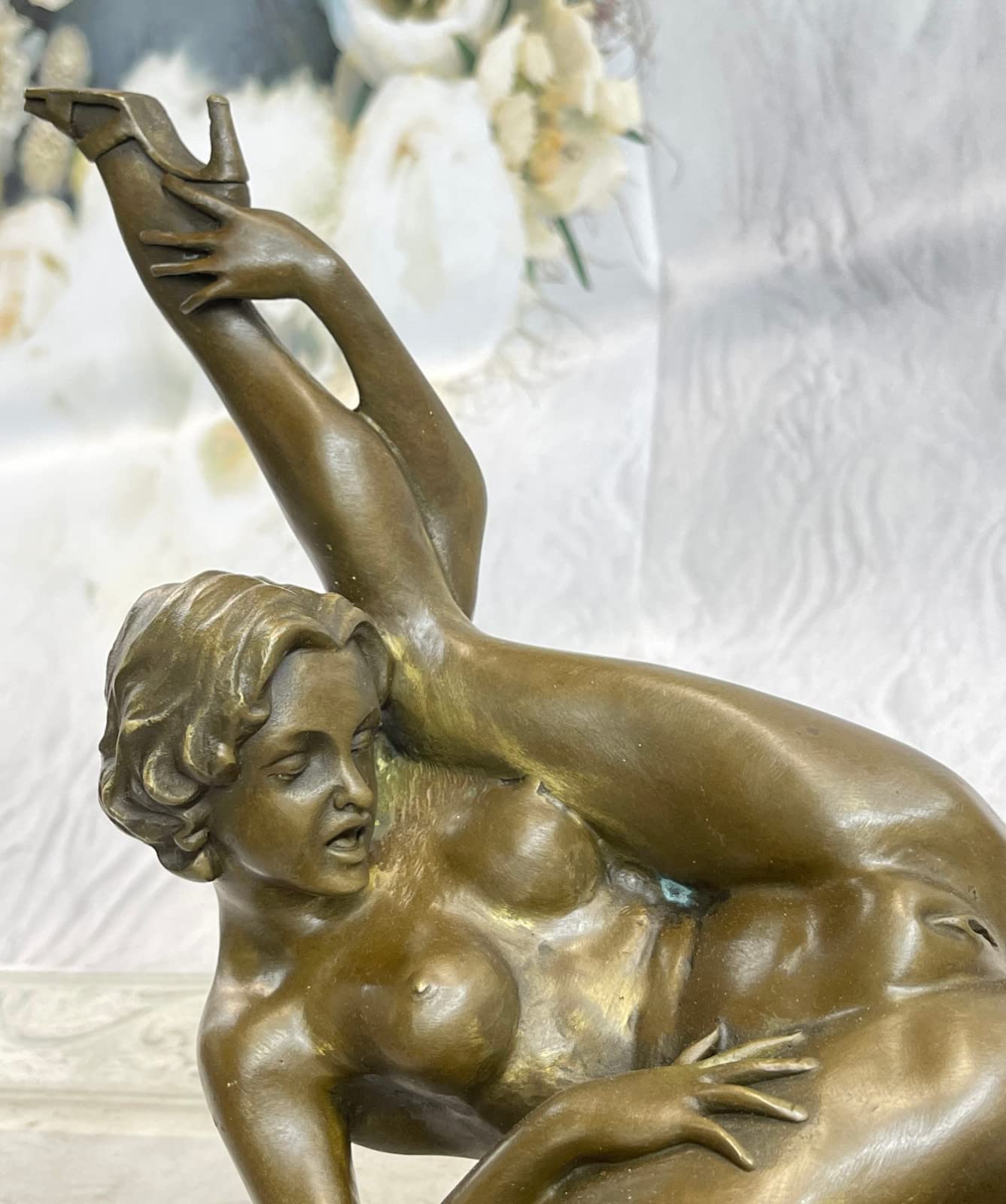 100% Bronze Erotic Sculpture - Signed European Bronze Nude Art Statue | Hot Cast Figurine Gift for Home Decor & Luxury Collection