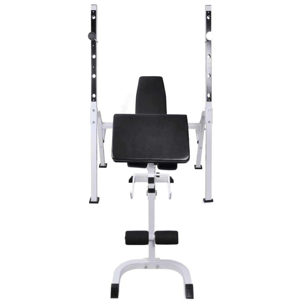 vidaXL Adjustable Steel Workup Bench with Weight Rack & 198.4lb Barbell Dumbbell Set - Home Gym Equipment for Full Body Workout - Strength Training & Weight Lifting for Men & Women - Perfect for Small Spaces & Home Fitness
