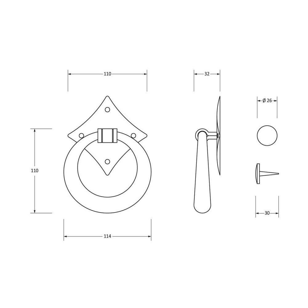 Polished Stainless Steel Ring Door Knocker - Elegant & Durable Front Door Decor for Home & Office - Perfect for Traditional & Modern Houses, Wedding Gifts & Housewarming Presents