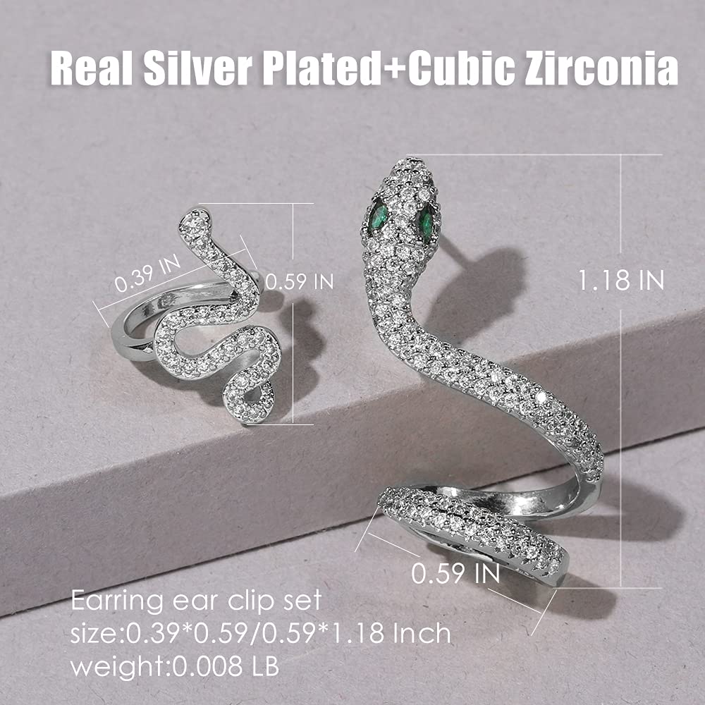 Vercret Gold Plated CZ Cartilage Ear Cuffs for Women - Adjustable No Piercing Wrap Around Earrings - Perfect for Parties, Weddings & Everyday Wear