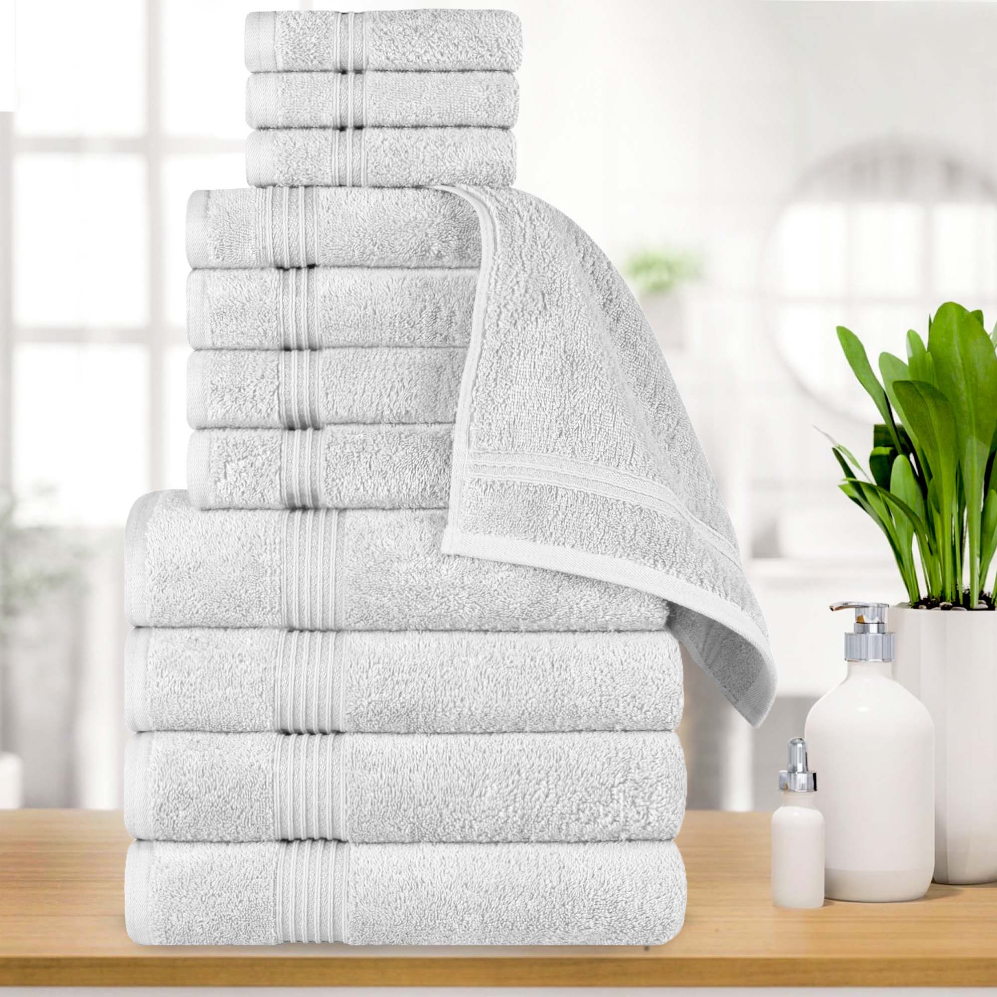 Premium 12-Piece Egyptian Cotton Towel Set - Ultra Soft, Highly Absorbent Bath Towels for Spa, Hotel & Luxury Home Use