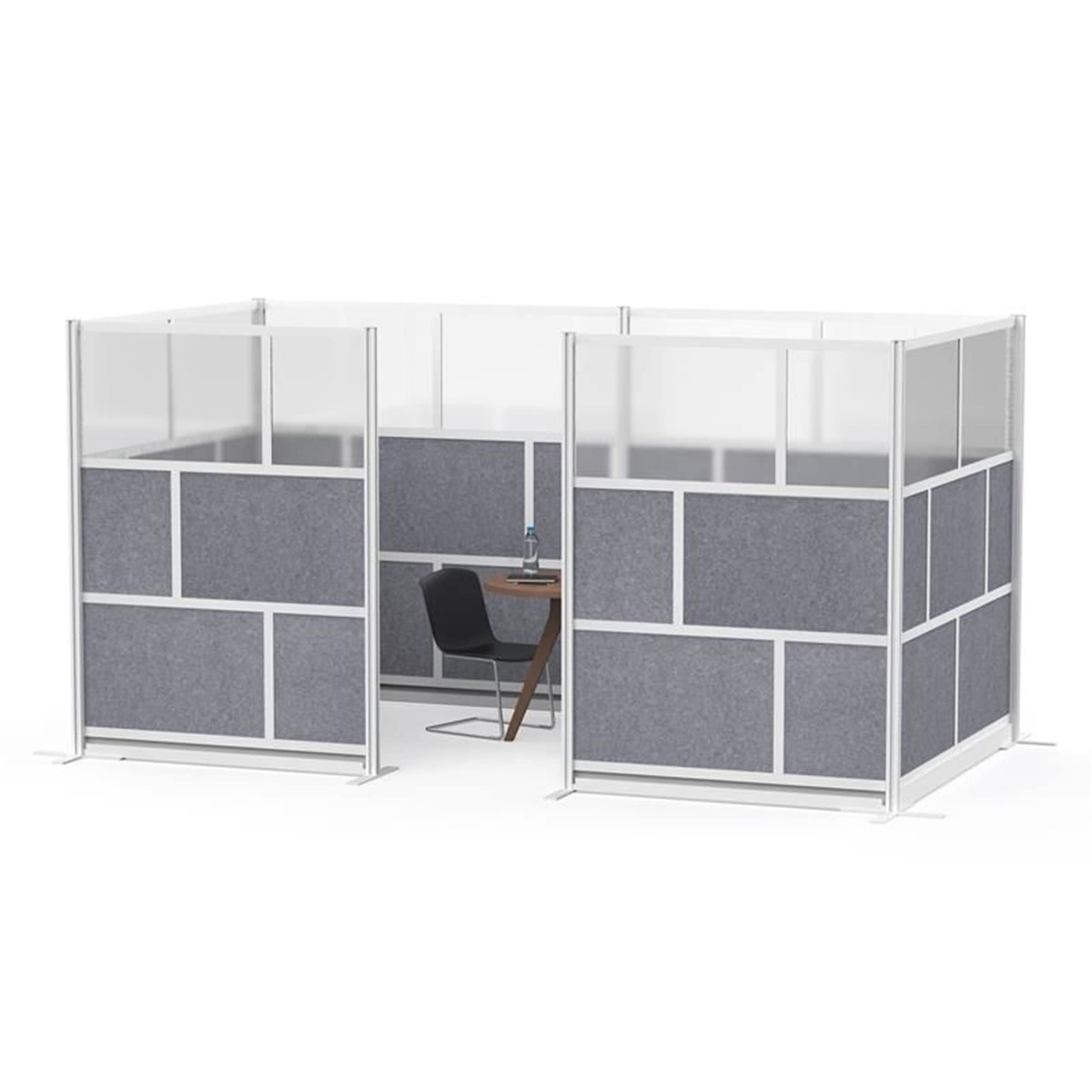 LUXOR MW-5370-FCG Modular Wall Room Divider System - Silver Frame, 53
