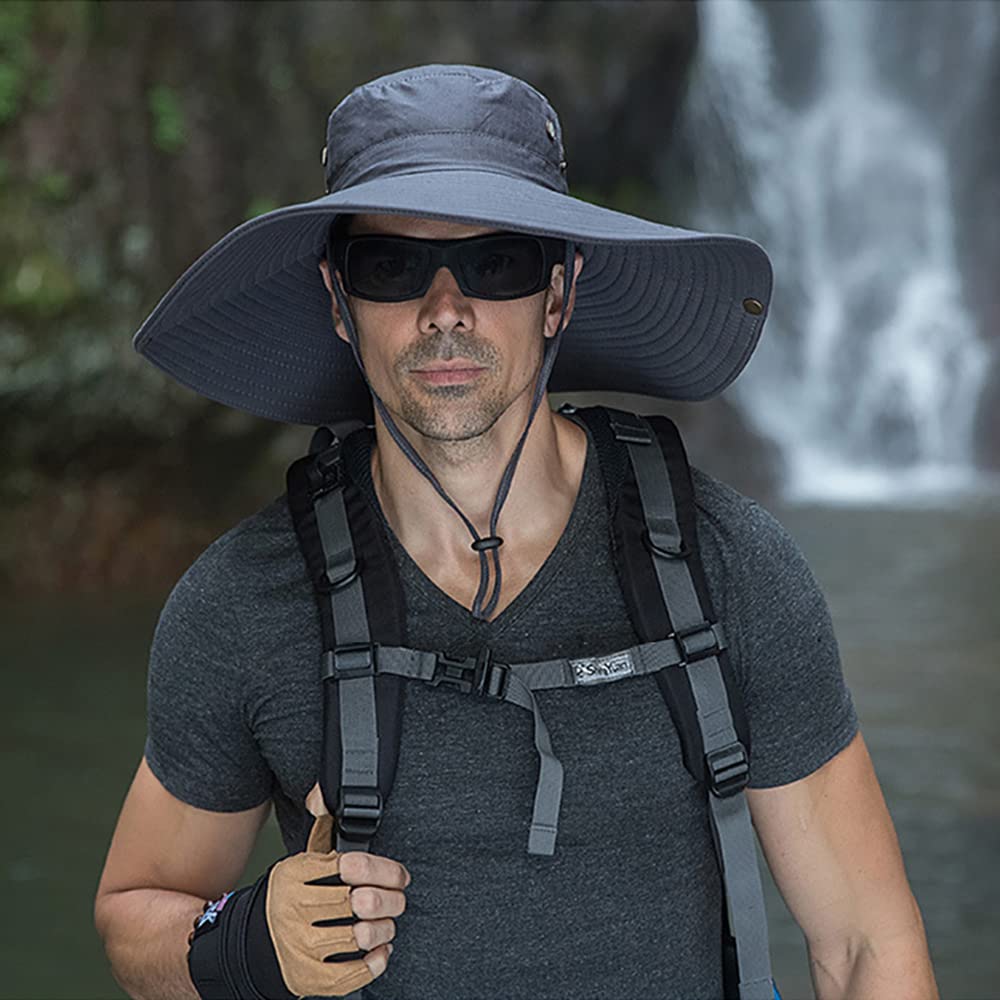 Peicees Super Wide Brim Sun Hat for Men & Women - UPF 50+ UV Protection Fishing Bucket Hat, Safari & Cowboy Style Summer Outdoor Hat | Perfect for Beach, Hiking, Gardening and Travel