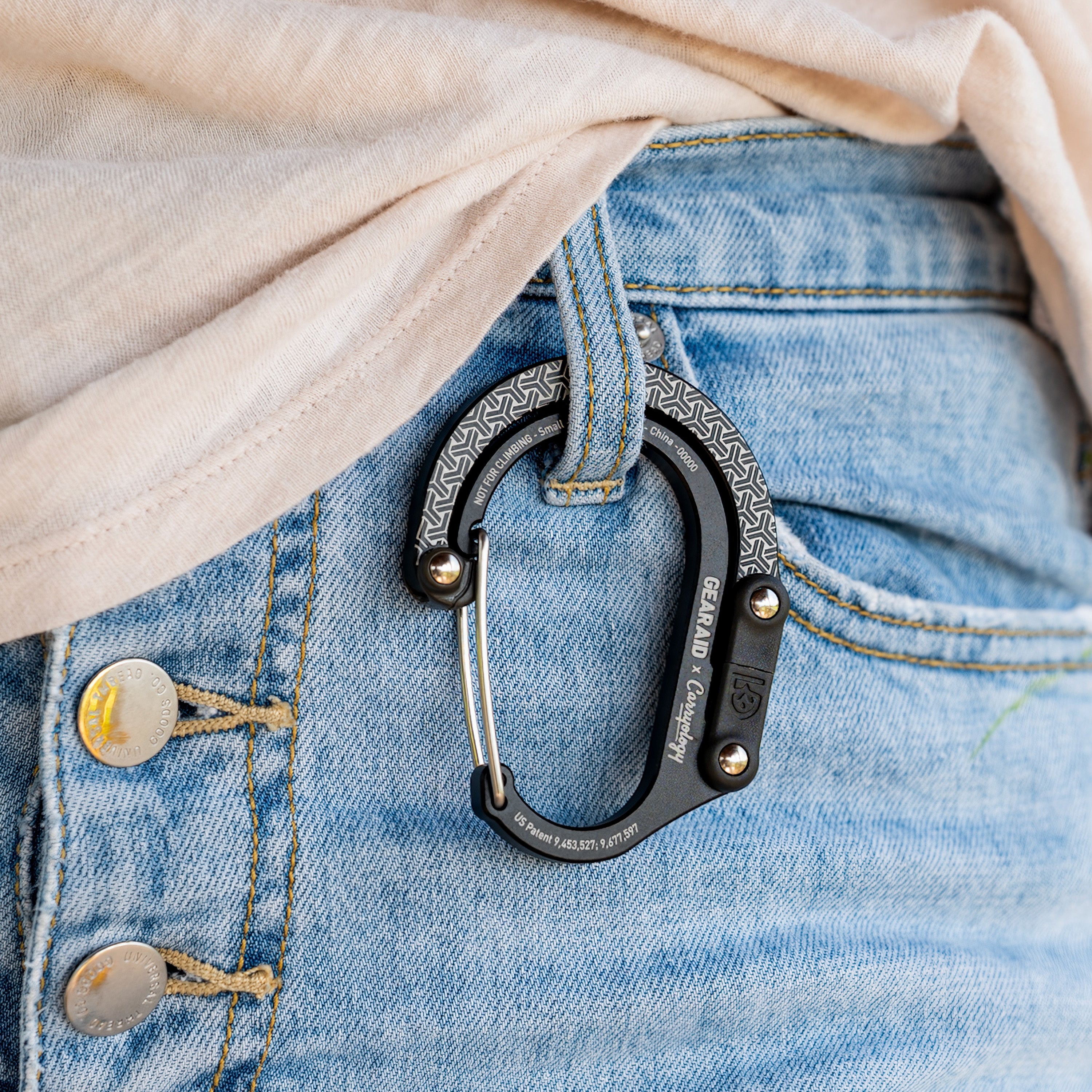 GEAR AID X Carryology Heroclip Auxikko - Heavy Duty Carabiner Clip for Bags, Backpacks, and Gear - Perfect for Hiking, Travel, and Outdoor Adventures
