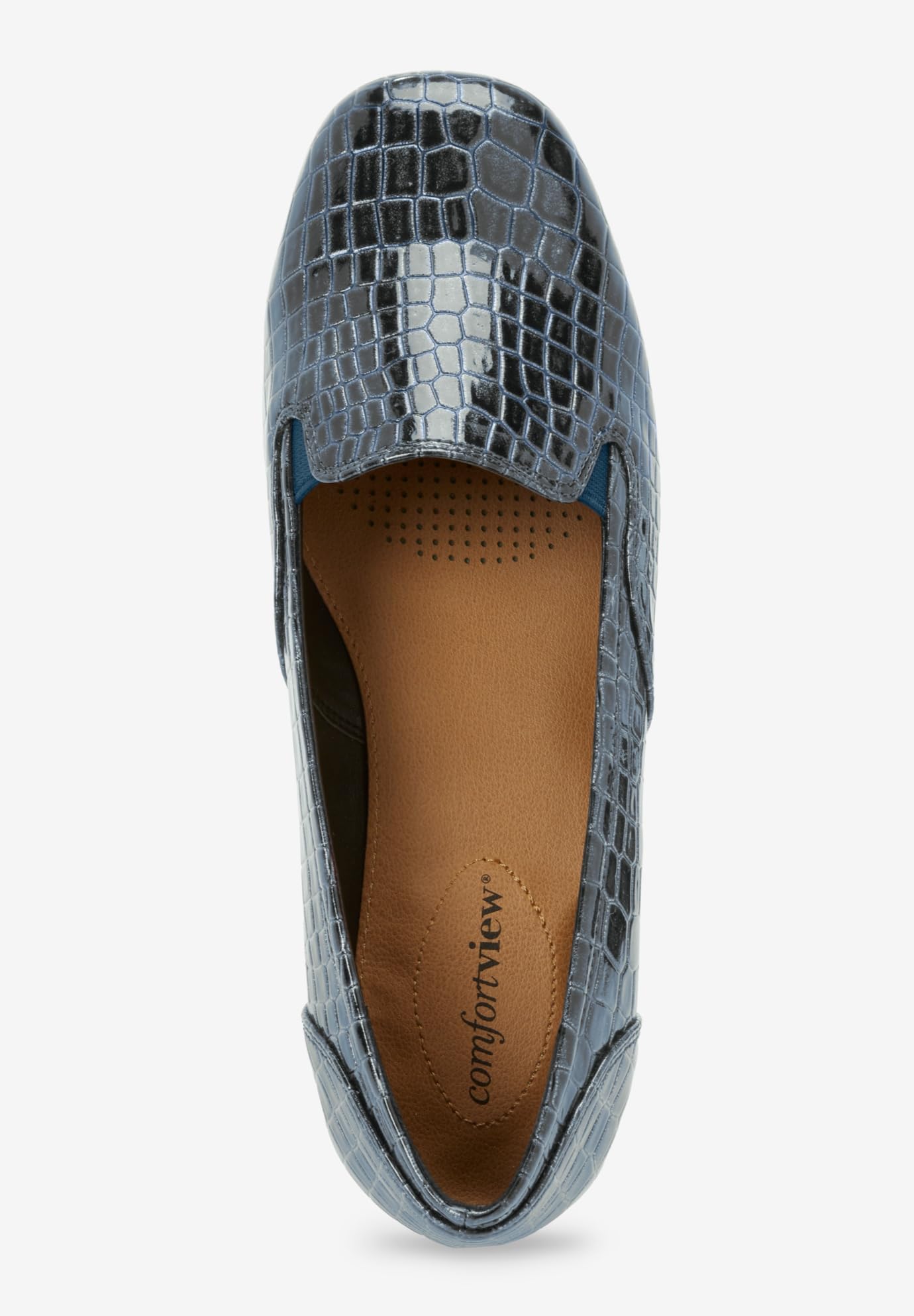Comfortview Women's Wide Width The Leisa Flat - Comfortable Slip-On Shoes for Work, Travel & Everyday Wear
