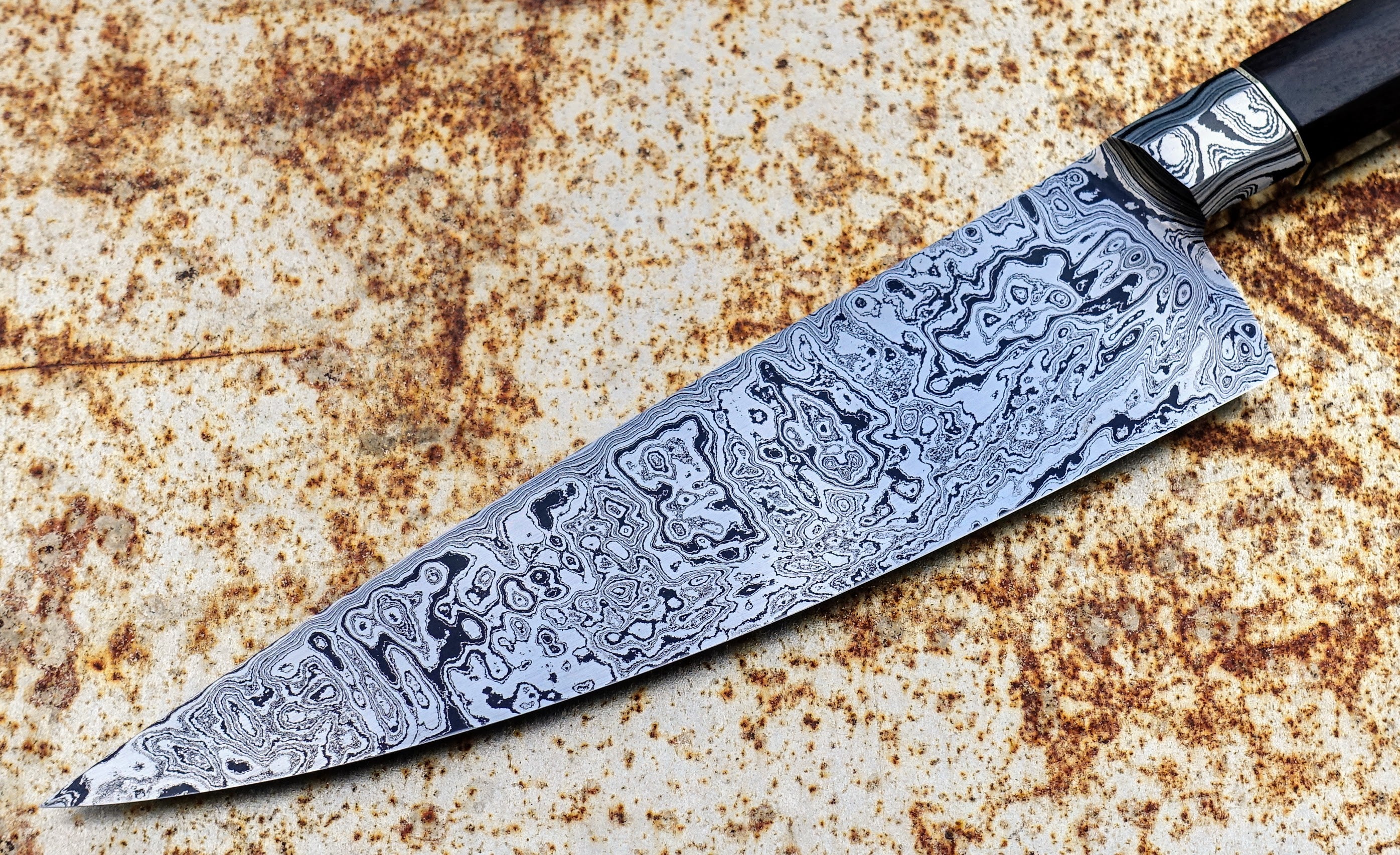 Premium E.B Bladeworks Integral Western Chef Knife 195mm - High Carbon Steel Kitchen Knife for Professional Chefs & Home Cooking, Perfect for Slicing, Dicing & Meat Cutting