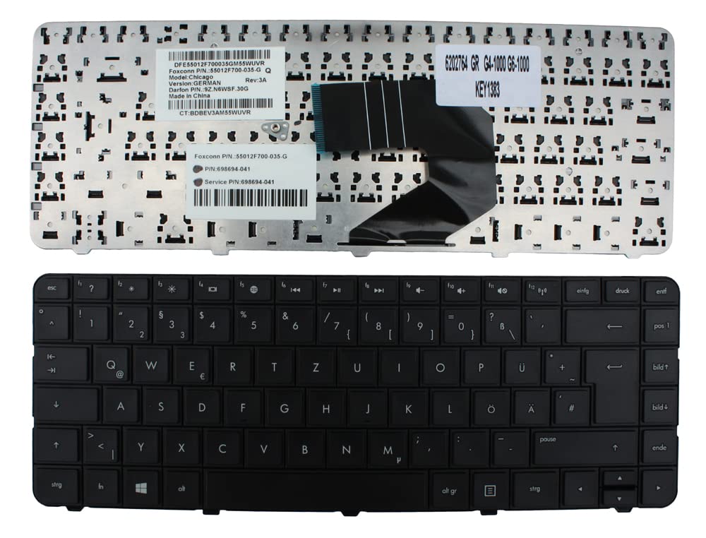 German Layout Black Replacement Laptop Keyboard for Compaq Presario CQ57-301 | Durable & Easy Installation | Perfect for Typing, Coding & Office Work